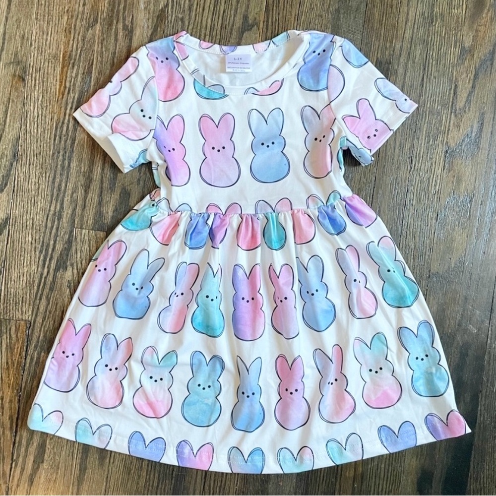 Pink and Blue Easter Casual Sundress with Raglan Sleeves